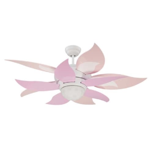 Craftmade 52-in 68W Bloom Ceiling Fan w/ Bulb, 3-Speed, 10-Blade, Pink/White