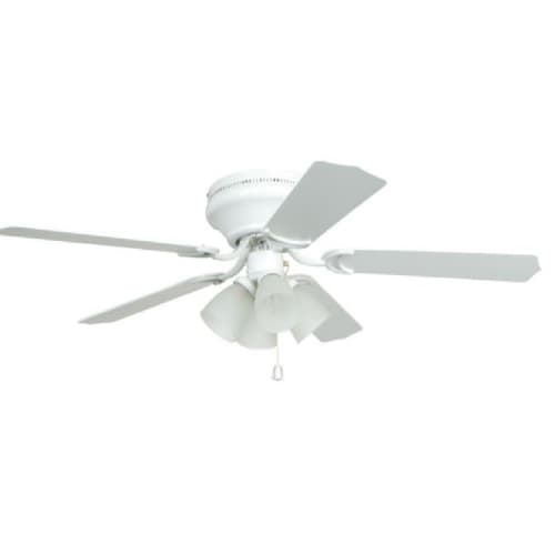 Craftmade 52-in 56W Brilliante Ceiling Fan w/ Bulb, 3-Speed, 5-Blade, White