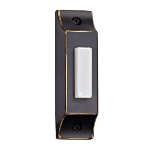 Craftmade 0.2W LED Builder Rectangular Lighted Push Button, Antique Bronze