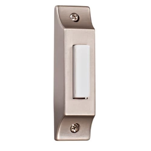 Craftmade 0.2W LED Builder Rectangular Lighted Push Button, Pewter