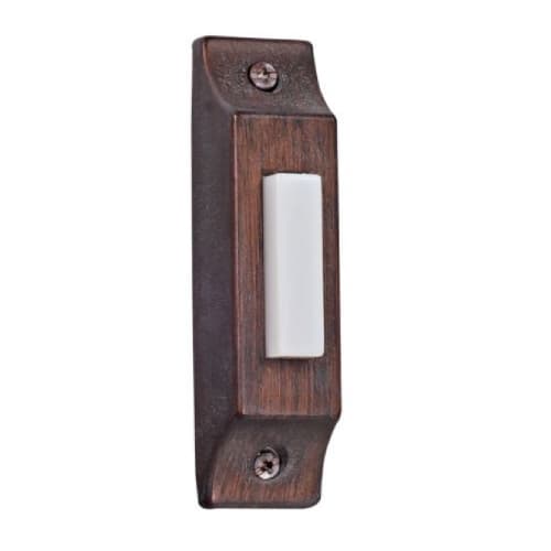 Craftmade 0.2W LED Builder Rectangular Lighted Push Button, Rustic Brick