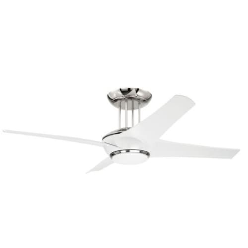 Craftmade 54-in 33W Cam Ceiling Fan w/ Bulb, 6-Speed, 4-Blade, White/Nickel