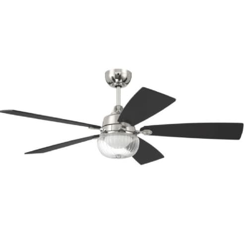 Craftmade 52-in 32W Chandler Ceiling Fan w/ Bulb, 6-Speed, 5-Blade, Nickel