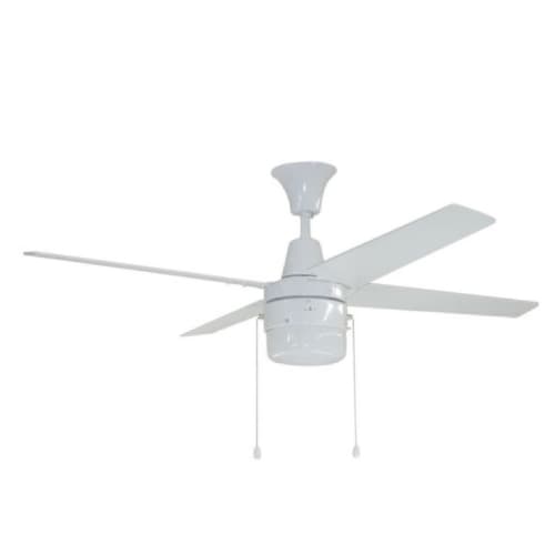 Craftmade 48-in 55W Connery Ceiling Fan w/ Bulb, 3-Speed, 4-Blade, White