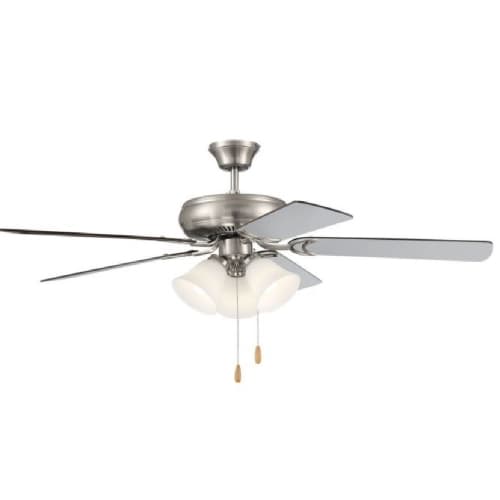 Craftmade 52-in 62W Decorator's Choice 3 Light Kit Ceiling Fan, 5-Blade, Nickel