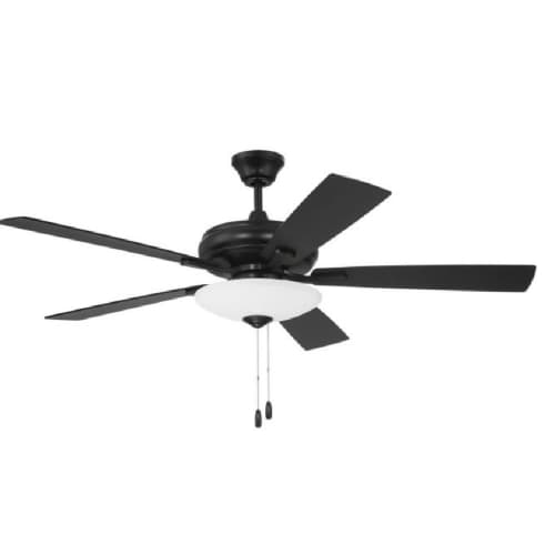 Craftmade 52-in 59W Eos Ceiling Fan, 3 Light, 3-Speed, 5-Blade, Black/Greywood
