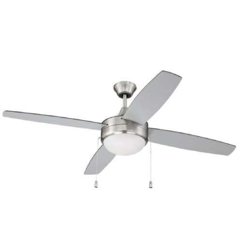 Craftmade 52-in 23W Phaze Ceiling Fan w/ Bulb, 3-Speed, 4-Blade, Nickel/Greywood