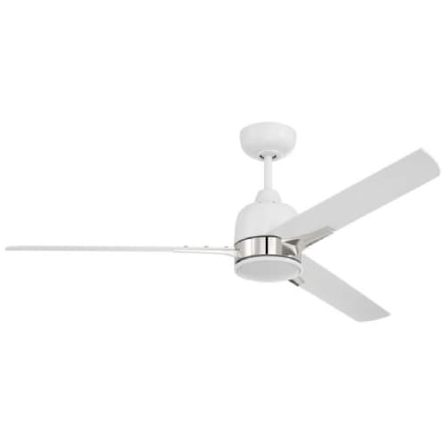 Craftmade 52-in 60W Fuller Ceiling Fan w/ Bulb, 3-Speed, 3-Blade, White/Nickel