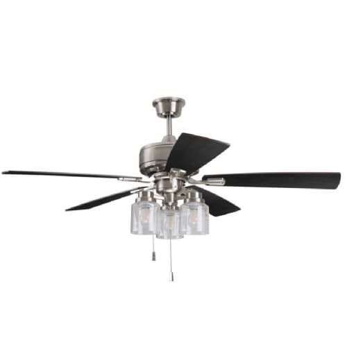 Craftmade 52-in 60W Kate Ceiling Fan w/ Bulb, 3-Speed, 5-Blade, Polished Nickel