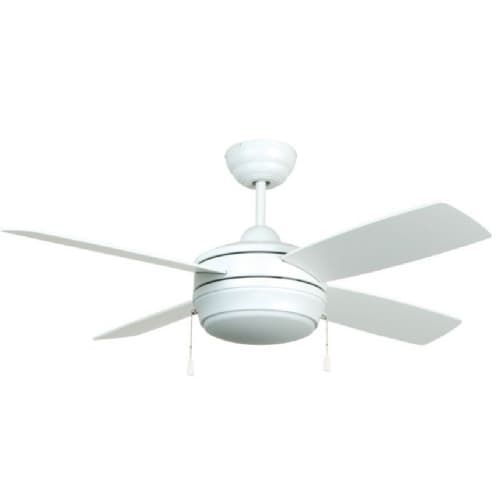 Craftmade 44-in 56W Laval Ceiling Fan w/ Bulb, 3-Speed, 4-Blade, Matte White