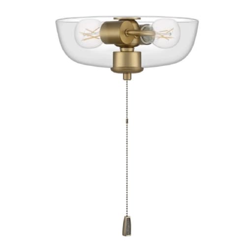 Craftmade 14W LED Clear Glass Bowl Light Kit, 2 Light, E26, 3000K, Satin Brass