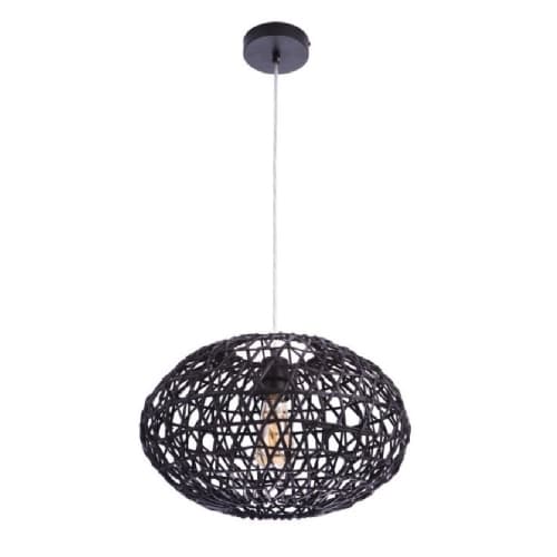 Craftmade Woven Orb Pendant Light Fixture w/o Bulb, 1 Light, E26, Flat Black