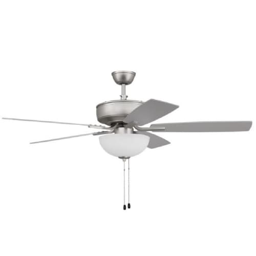 Craftmade 52-in 67W Pro Plus 211 Ceiling Fan, 3-Speed, 5-Blade, Nickel/Walnut