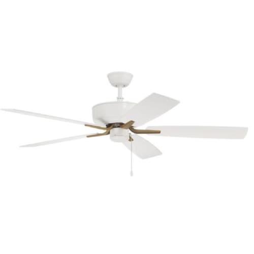 Craftmade 52-in 67W Pro Plus 52 Ceiling Fan, 3-Speed, 5-Blade, White/Brass