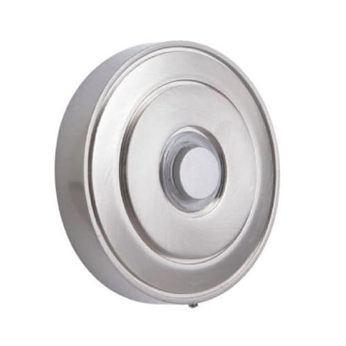 Craftmade 0.2W LED Round Halo Lighted Push Button, Brushed Polished Nickel