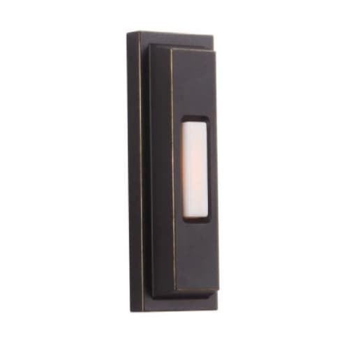 Craftmade 0.2W LED Beveled Rectangular Lighted Push Button, Antique Bronze