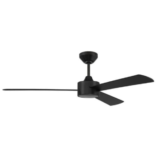 Craftmade 52-in 32W Provision Ceiling Fan w/o Bulb, 6-Speed, 3-Blade, Flat Black