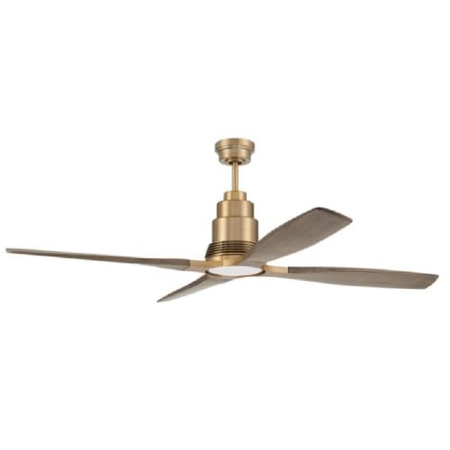 Craftmade 60-in 33W Ricasso Ceiling Fan w/ Bulb, 6-Speed, 4-Blade, Satin Brass