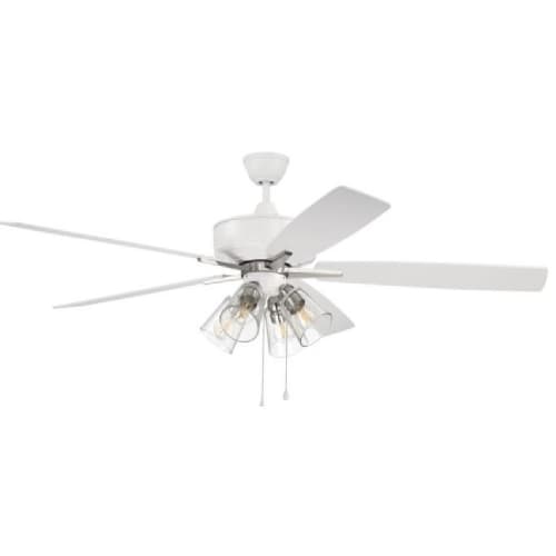 Craftmade 60-in 87W Super Pro 104 Ceiling Fan, 3-Speed, 5-Blade, White/Nickel