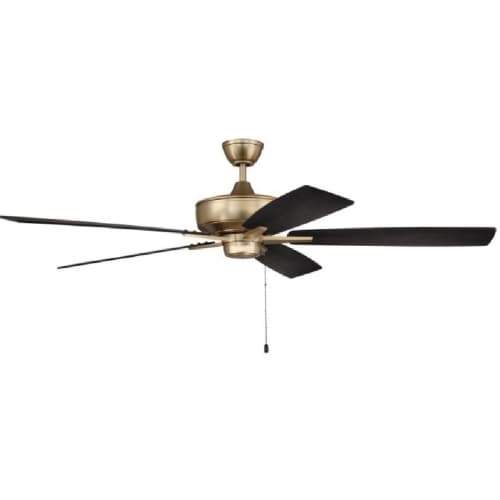 Craftmade 60-in 82W Super Pro 60 Ceiling Fan, 3-Speed, 5-Blade, Brass/Walnut