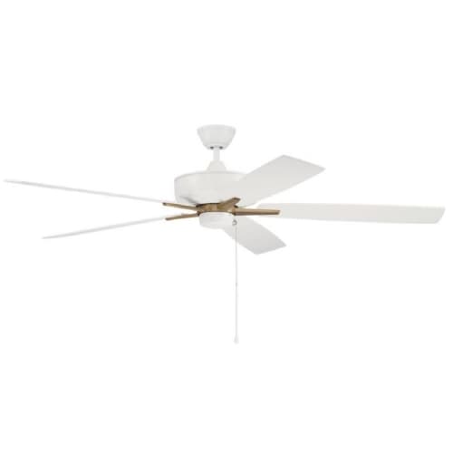 Craftmade 60-in 82W Super Pro 60 Ceiling Fan, 3-Speed, 5-Blade, White/Brass