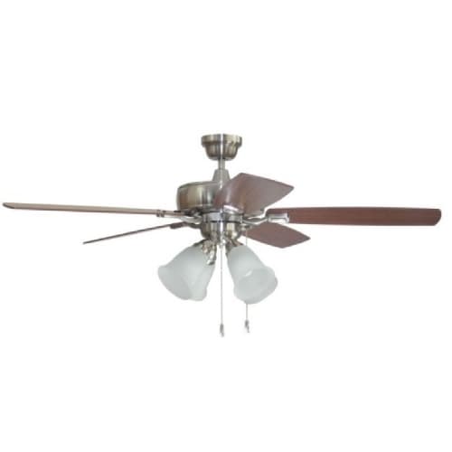 Craftmade 52-in 59W Twist N Click Ceiling Fan w/ Bulb, 3-Speed, 5-Blade, Nickel