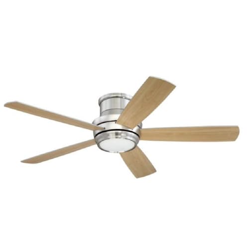 Craftmade 52-in 79W Tempo Hugger Ceiling Fan w/ Bulb, 3-Speed, 5-Blade, Nickel