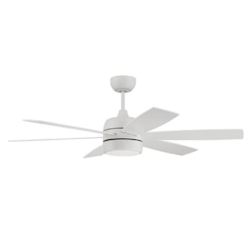 Craftmade 52-in 55W Trevor Ceiling Fan w/ Bulb, 3-Speed, 6-Blade, White