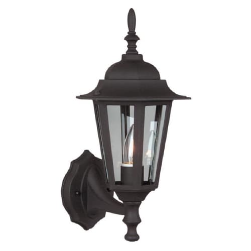 Craftmade Small Straight Glass Cast Outdoor Wall Sconce w/o Bulb, Textured Black