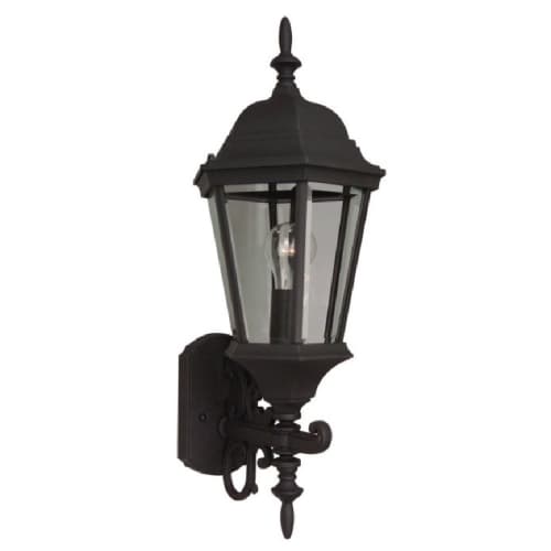 Craftmade Straight Glass Cast Outdoor Wall Sconce w/o Bulb, E26, Textured Black