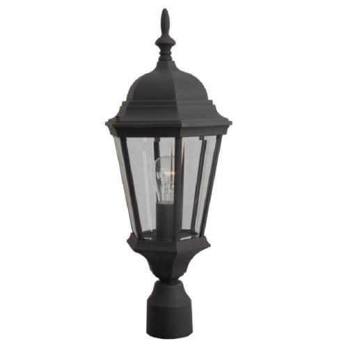Craftmade Straight Glass Outdoor Post Mount Fixture w/o Bulb, Textured Black