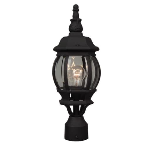 Craftmade French Style Outdoor Post Mount w/o Bulb, 1 Light, E26, Textured Black
