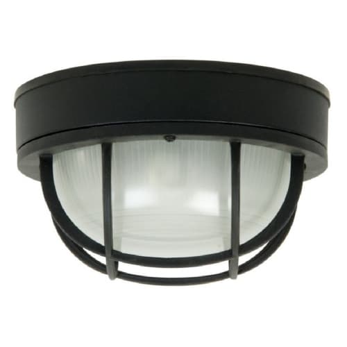 Craftmade Oval and Round Bulkhead Flush Mount w/o Bulb, E26, Textured Black