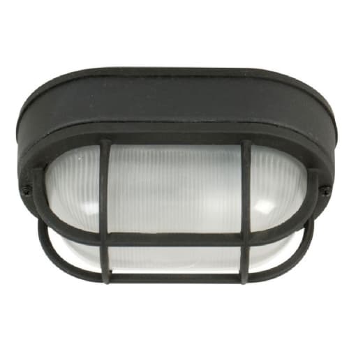 Craftmade Oval Bulkhead Flush Mount w/o Bulb, 1 Light, E26, Textured Black