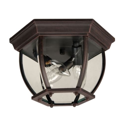 Craftmade Bent Glass Outdoor Flush Mount w/o Bulb, 3 Light, E12, Textured Black