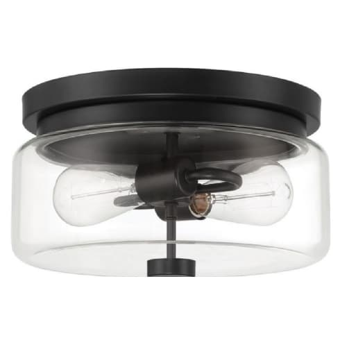 Craftmade Bennet Outdoor Flush Mount Fixture w/o Bulb, 2 Light, E26, Midnight