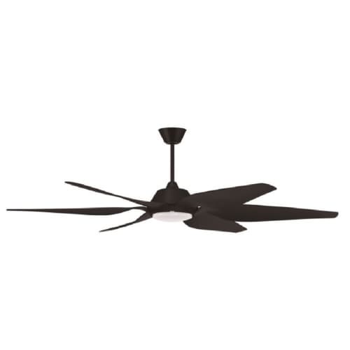 Craftmade 66-in 38W Zoom Ceiling Fan w/ Bulb, 6-Speed, 6-Blade, Flat Black