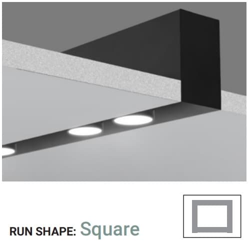 Eurofase 8-ft 160W Trimless Recessed Mount Kits, Black, Square Shape.  