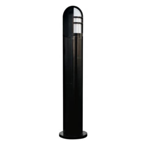 Dabmar 12W LED Open Half Cage Bollard Light, 120V-277V, 3000K, Black