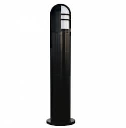 Dabmar 20W Round LED Bollard Pathway Light, Half-Covered, 3000K, Black