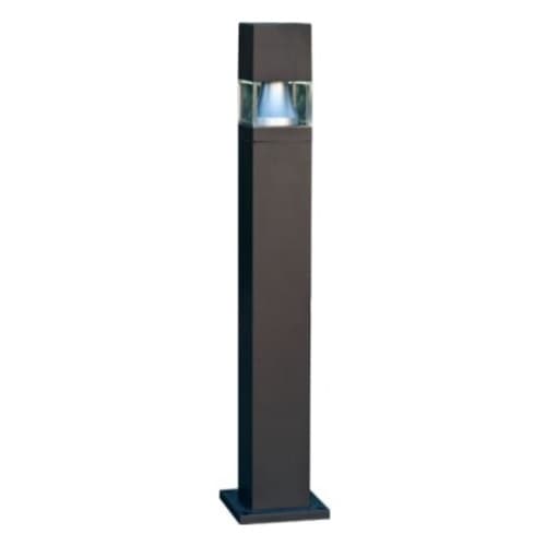 Dabmar 12W LED Square Fiberglass Bollard Light, 120V-277V, 3000K, Black