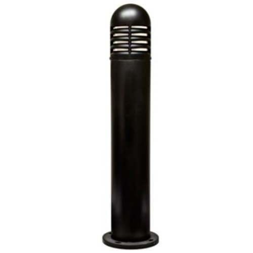 Dabmar 9W LED Louvered Fiberglass Bollard Light, 120V, 2700K, Black