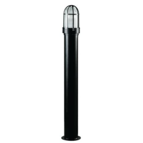 Dabmar 12W LED Open Cage Steel Bollard Light, G24, 120V-277V, 5000K, Black