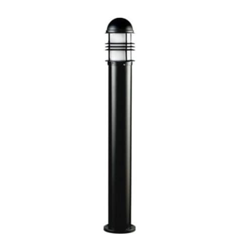 Dabmar 20W Slim Round LED Bollard Pathway Light, Aluminum, 3000K, Black