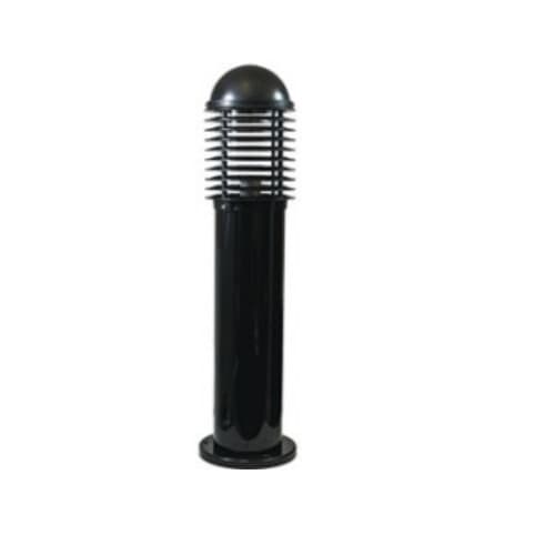 Dabmar 20W Short Round LED Bollard Pathway Light w/ Louvers, PVC, 3000K, Black