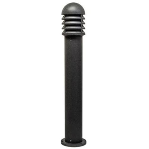 Dabmar 20W Tall Round LED Bollard Pathway Light w/ Louvers, Alum, 3000K, Black