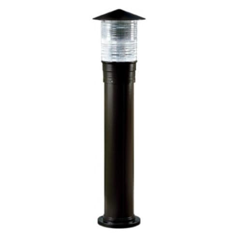 Dabmar 12W LED Prismatic Bollard Light, G24, 120V-277V, 3000K, Black