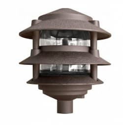 Dabmar 6-in 4W 3-Tier LED Pagoda Pathway Light w/ .5-in Base, 120V, 3000K, Bronze