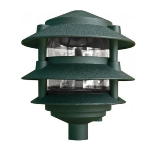 Dabmar 6-in 4W 3-Tier LED Pagoda Pathway Light w/ .5-in Base, 120V, 3000K, Green