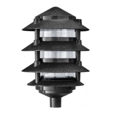 Dabmar 6-in 12W 4-Tier LED Pagoda Pathway Light w/ .5-in Base, G24, 120V-277V, 3000K, Black